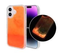 Losin Fluorescent Case Compatible with iPhone 17 Quicksand Case Liquid Glow Sand Phone Case Luxury Glow in The Darkness Noctiluncent Liquid Luminous Sand Cover for Men and Women, Yellow Orange