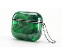 Losin for AirPods 4 Case Quicksand Liquid Glow Sand Case Luxury Glow in The Darkness Noctiluncent Liquid Luminous Protective Cover with Keychain for Men and Women, Black Green