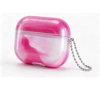 Losin for AirPods 4 Case Quicksand Liquid Glow Sand Case Luxury Glow in The Darkness Noctiluncent Liquid Luminous Protective Cover with Keychain for Men and Women, Pink