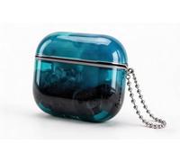 Losin for AirPods 4 Case Quicksand Liquid Glow Sand Case Luxury Glow in The Darkness Noctiluncent Liquid Luminous Protective Cover with Keychain for Men and Women, Black Blue