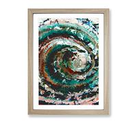 Losing The Light Abstract Framed Wall Art Print A2 Oak
