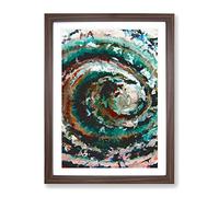 Losing The Light Abstract Framed Wall Art Print A2 Walnut