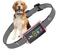 LOSLAI Anti Bark Collar for Dogs, No Shock Bark Collar, Beep & Vibration, 5 Adjustable Sensitivity, Rechargeable Dog Barking Collar, IP67 Waterproof - Bark Collars for Large Medium Small Dogs, Pink
