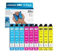 LOSMANN 16XL Printer Cartridges Compatible with Epson 16 XL Cartridges for Workforce WF-2760 WF-2630 WF-2510 WF-2660 WF-2750 WF-2650 WF-2540 WF-2530 WF-2520 WF-2010 (Cyan, Magenta, Yellow, Pack of 9)