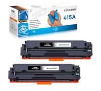 LOSMANN 2 x Black Toner Compatible with HP 415A W2030A with Chip