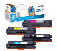 LOSMANN 207X With Chip Toner Compatible with HP 207X 207A Replacement for HP Color Laserjet Pro MFP M283fdw M255dw M282nw M283fdn M255nw W2210X W2211X W2212X W2213X (Pack of 4)