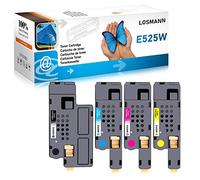 LOSMANN E525W Compatible Toner Replacement for Dell E525 E525w 593-BBLN 593-BBLZ 593-BBLV 593-BBLL (4-Pack, 1 Black, 1 Cyan, 1 Magenta, 1 Yellow)