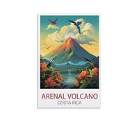 LOSNABO Arenal Volcano Costa Rica Vintage Travel Posters 08x12inch(20x30cm) Canvas Wall Poster And Art Picture Print Modern Home Bedroom Decor