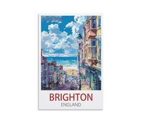 LOSNABO Brighton England Vintage Travel Poster 12x18inch(30x45cm) Canvas Wall Poster And Art Picture Print Modern Home Bedroom Decor