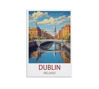 LOSNABO Dublin Ireland Vintage Travel Poster 08x12inch(20x30cm) Canvas Wall Poster And Art Picture Print Modern Home Bedroom Decor