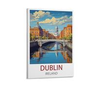 LOSNABO Dublin Ireland Vintage Travel Poster 08x12inch(20x30cm) Canvas Wall Poster And Art Picture Print Modern Home Bedroom Decor
