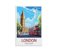 LOSNABO London England Vintage Travel Poster 20x30inch(50x75cm) Canvas Wall Poster And Art Picture Print Modern Home Bedroom Decor