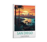 LOSNABO San Diego California Vintage Travel Poster 08x12inch(20x30cm) Canvas Wall Poster And Art Picture Print Modern Home Bedroom Decor