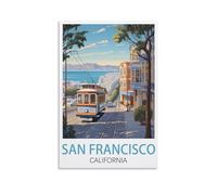 LOSNABO San Francisco California Vintage Travel Poster 08x12inch(20x30cm) Canvas Wall Poster And Art Picture Print Modern Home Bedroom Decor