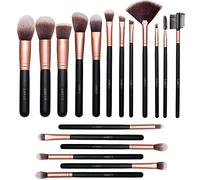 Lospu HY Makeup Brushes Sets 18-Piece Rose Golden Premium Synthetic Wood Handle Face and Eye Make-up Brushes for Foundation, Powder, Concealers, Blush, and Eyeshadow…