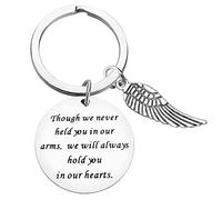 Loss of Baby Keyring Memorial Jewelry Gift Loss of Kids Keychain Though We Never Held You In Our Arms We Will Always Hold You In Our Hearts Keychain Miscarriage Keepsake Baby Sympathy Gift