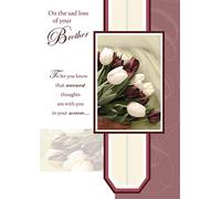 Loss Of Brother Sympathy Condolence Bereavement Card Tulip bouquet Medium Size with Plain Envelope