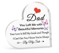 Loss of Dad Memorial Gift Bereavement Gift for Loss of Dad Acrylic Heart-Shaped Keepsake In Memory of Dad Gift Sympathy Gift for Loss Loved Acrylic Heart Plaque Condolence Memorial Gift for Women Men