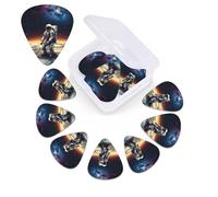 Lost Alone 12 Pack Astronaut Guitar Picks Set with Custom Storage Box, Guitar Accessories, Ukulele for Acoustic Guitar, Bass, St Day Gift