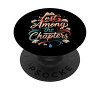 Lost Among The Chapters Book Lover Reading Design PopSockets Adhesive PopGrip