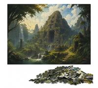 Lost Ancient Temple Wooden Jigsaw Puzzle 500 Pieces, Gift for Adults | Adult Puzzle: sorting by colour, shape or image area on quiet evenings.