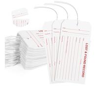 Lost and Found Tags,100-pk Lost & Found Record Tags with Wires Attached,Tear & Water Resistant Paper Property Tag for Hotel Restaurants Luggage Storage