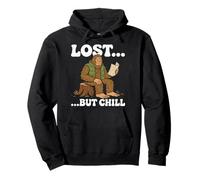 Lost But Chill Bigfoot Hiking Camping Outdoor Trekking Hike Pullover Hoodie