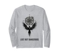 Lost But Dangerous Compass Wing Graphic Long Sleeve T-Shirt