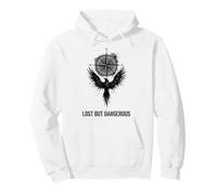 Lost But Dangerous Compass Wing Graphic Pullover Hoodie
