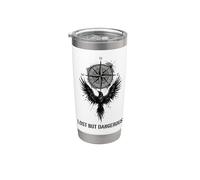 Lost But Dangerous Compass Wing Graphic Stainless Steel Insulated Tumbler