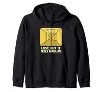 Lost But It Feels Familiar Backroom in Liminal Space Zip Hoodie