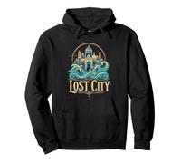 Lost City Atlantis Silhouette Geometric Ocean Mythology Pullover Hoodie