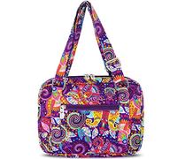 Lost Deer Bible Covers Adjustable Straps Shoulder Book Case Bags for Women, Purple Floral Quilted Cotton Cloth Bible Case Large 10x7x2.7 Inches