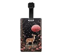 Lost Deer in The Flowers Luggage Tags Privacy Cover Travel Luggage ID Tags with, Bag, Backpack - Bright Colors Easy to Identify