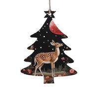 Lost Deer in the Flowers Patterned Christmas Tree Ornaments - Decorative Door, Window, and Wall Christmas Tree Ornaments - 6-Piece Set