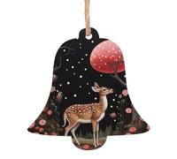 Lost Deer in the FlowersPrinted Christmas Wooden Ornaments-Unprocessed Pre-Drilled Wood Pieces, New Year's Tree Pendants