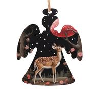 Lost Deer in the FlowersPrinted Christmas Wooden Ornamentsâ€“Unprocessed Pre-Drilled Wood Pieces, New Year's Tree Pendants