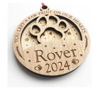 Lost Dog Cat Pet Memorial Bauble Tree Decoration 2 Layer 3D - Missing You At Christmas - You Left A Paw Print On Our Hearts