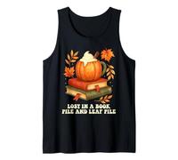 Lost in A Book Autumn Fall Season Coffee Lover Reader Tank Top
