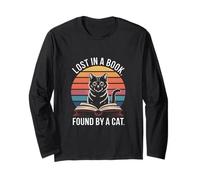Lost in A Book Found by A Cat Reading Enthusiasts Long Sleeve T-Shirt