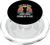 Lost In A Book Found By A Cat Reading Enthusiasts PopSockets PopGrip for MagSafe