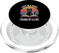 Lost In A Book Found By A Cat Reading Enthusiasts PopSockets PopGrip for MagSafe