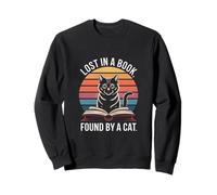 Lost In A Book Found By A Cat Reading Enthusiasts Sweatshirt