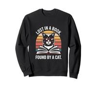Lost In A Book Found By A Cat Reading Enthusiasts Sweatshirt