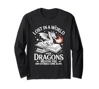 Lost in A World Dragons Breath Fire Stories Come Alive Long Sleeve T-Shirt