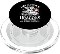 Lost In A World Dragons Breath Fire Stories Come Alive PopSockets PopGrip for MagSafe