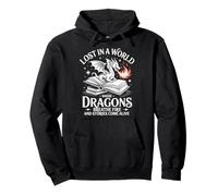 Lost In A World Dragons Breath Fire Stories Come Alive Pullover Hoodie