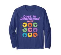 Lost in Adulthood Maze Funny Life Confusion Humor Journey Long Sleeve T-Shirt