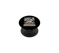Lost In Books Found On Horseback Equestrian Reading PopSockets Adhesive PopGrip