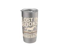 Lost in Books Found On Horseback Equestrian Reading Stainless Steel Insulated Tumbler